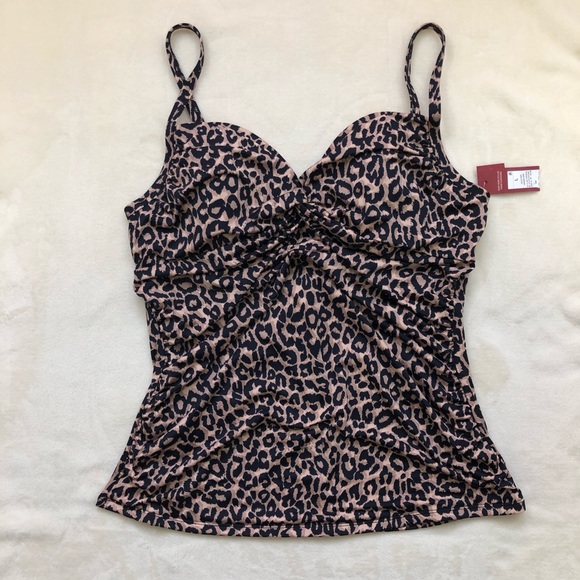 leopard print tankini top